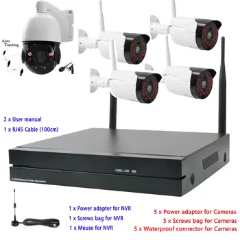 

Auto Tracking 20X PTZ IP 2MP Camera Wireless 8CH NVR Security Camera System IR