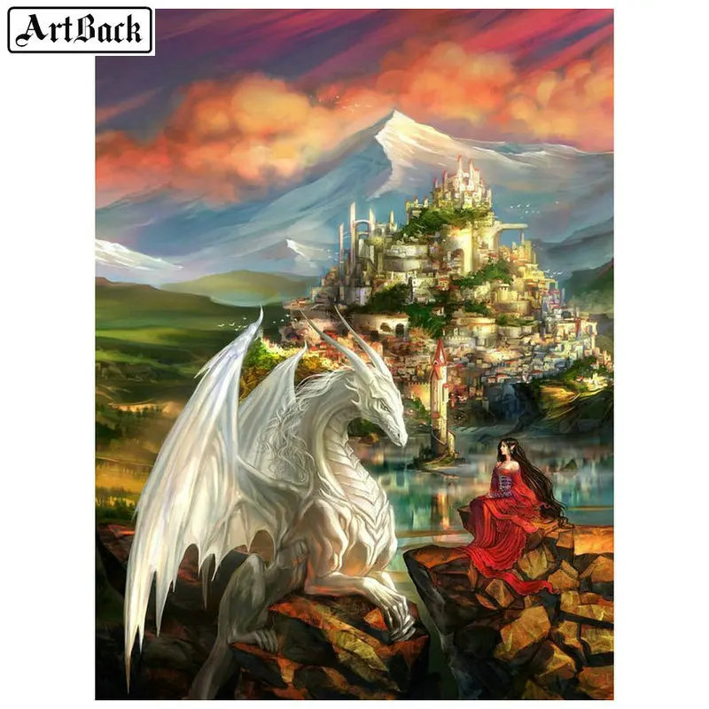 ArtBack 5d diy diamond painting dragon full drill square embroidery 3d round mosaic home decoration | Дом и сад