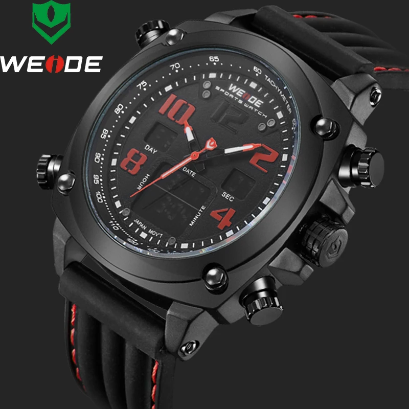 

Watches Men 2018 WEIDE Luxury Brand Mens Quartz LED Digital Army Military Quartz-Watch Sport Wrist Watches Relogio Masculino