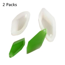 2 Pcs Irregular Diamond Pendant Necklace Beads Casting Crystal Molds Silicone Resin Liquid Mold DIY Jewelry Making Craft Tool