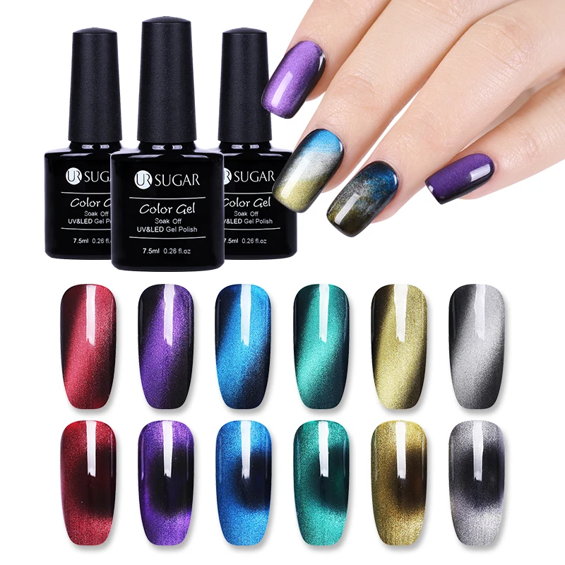 UR SUGAR UV Cat Eyes Gel Lacquer 3D DIY Magnetic Red Colors Gel Cat's Eye Nail Gel Polish Soak Off 7.5ml Nail Gel Lacquer