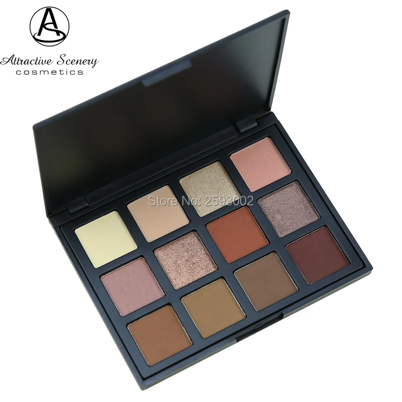 

Natural 12 Color Eyeshadow Palette Earth Warm Shimmer Matte Beauty Smoky Make-up Kit Eye-shadow Makeup Silky Powder 12NB