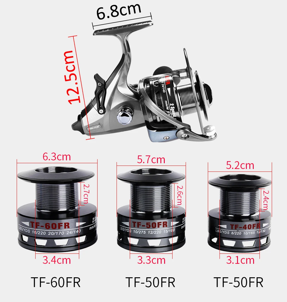 RoseWood 2 Speed 6.31 4.31 Front And Real Dual Braking Spinning Reel 12+1 S.S Bearings Carp Fishing Reels + Spare Spool  (3)