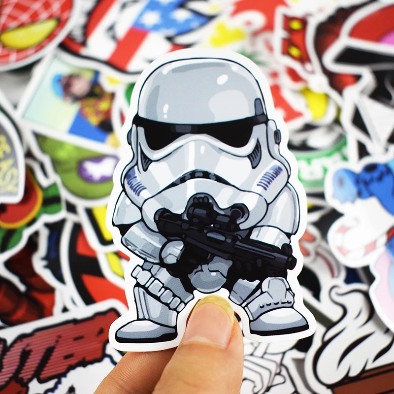 50 Pcs Super Hero Stickers Anime Cartoon Sticker for Laptop Guitar Skateboard Luggage Car Kids PVC Waterproof Stickers