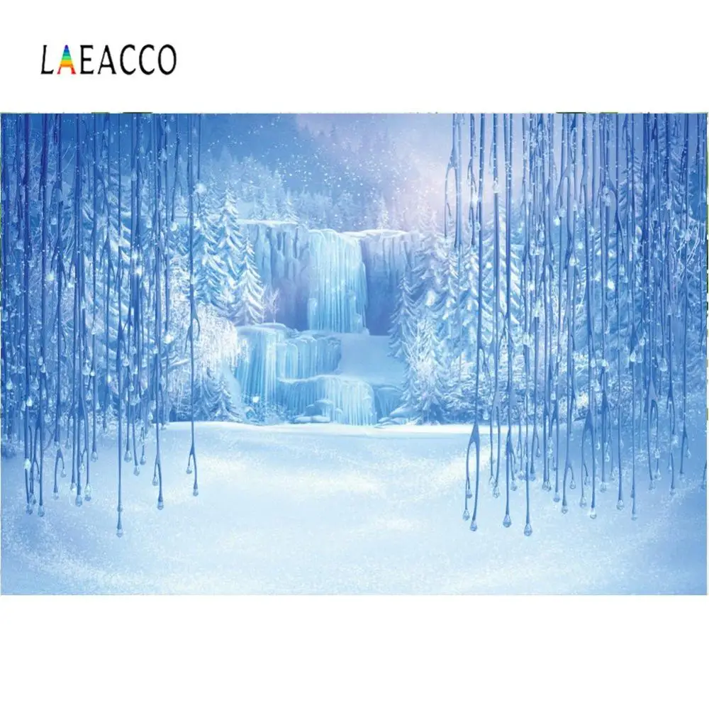 Laeacco Winter Backdrops Dreamy Ice Snow World Mountain Forest Party Decor Baby Portrait Photo Background Photocall Studio | Электроника