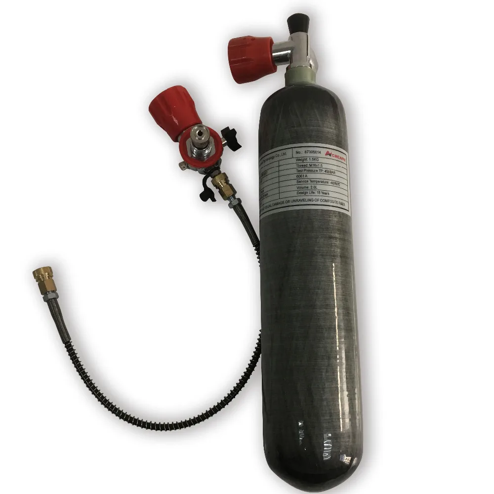AC102101 Cylinder Diving 2L 4500Psi 300Bar Carbon Fiber Composite Gas Cylinder For Pcp Paintball Tank Airforce Condor Acecare