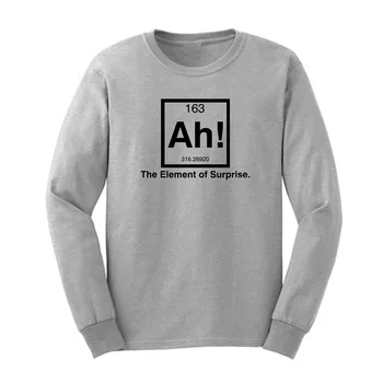 

Mens AH The Element of Surprise Long Sleeve Adult T-Shirts Casual Men Tee
