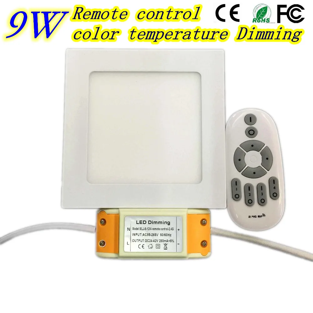 Dimmable Led 2.4G remote control Panel Light SMD 2835 9W AC85 265V Led ...
