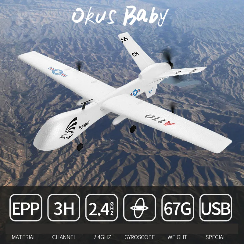 

2019 Brand New Fixed Wing RC Airplane Flighter 3CH 2.4G Radio Control Airplanes 45mm EPO FPV Aircraft PNP RC Airplane
