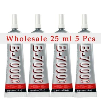 

5 Tubes 25 ML Rhinestone Glue B7000 Multipurpose Adhesive B-7000 Rhinestones Applique Fix Touch Screen