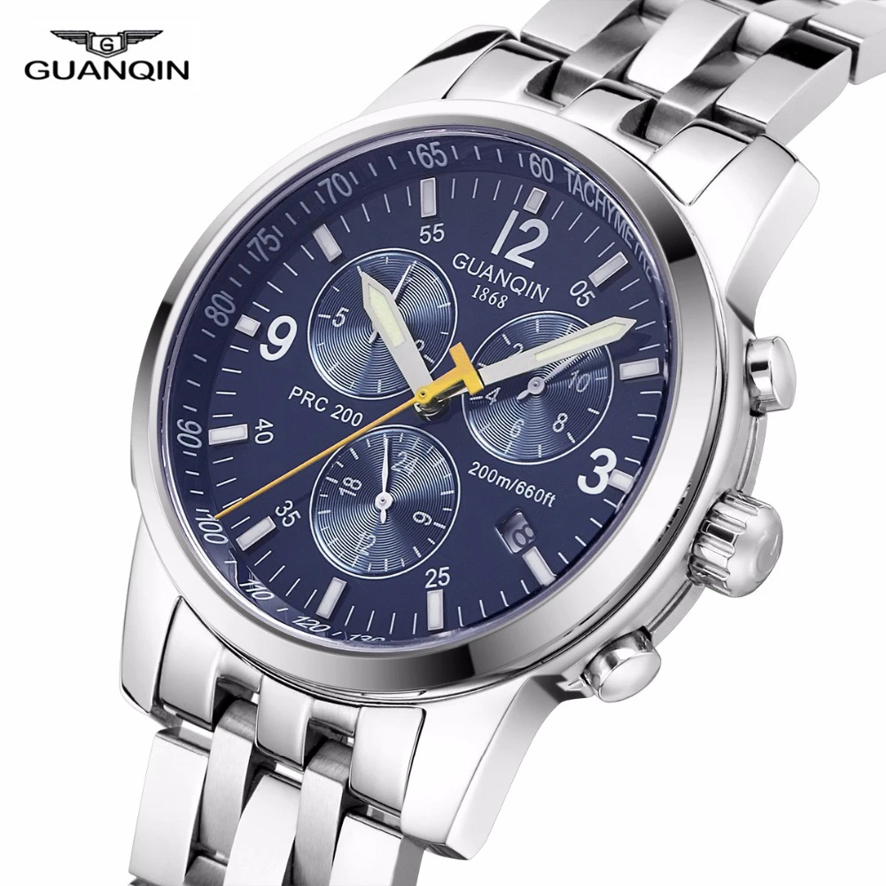 Автоматические Мужские часы Relogio Masculino GUANQIN, лучший бренд, роскошные часы, мужские механические водонепроницаемые часы для плавания, relojes hombre