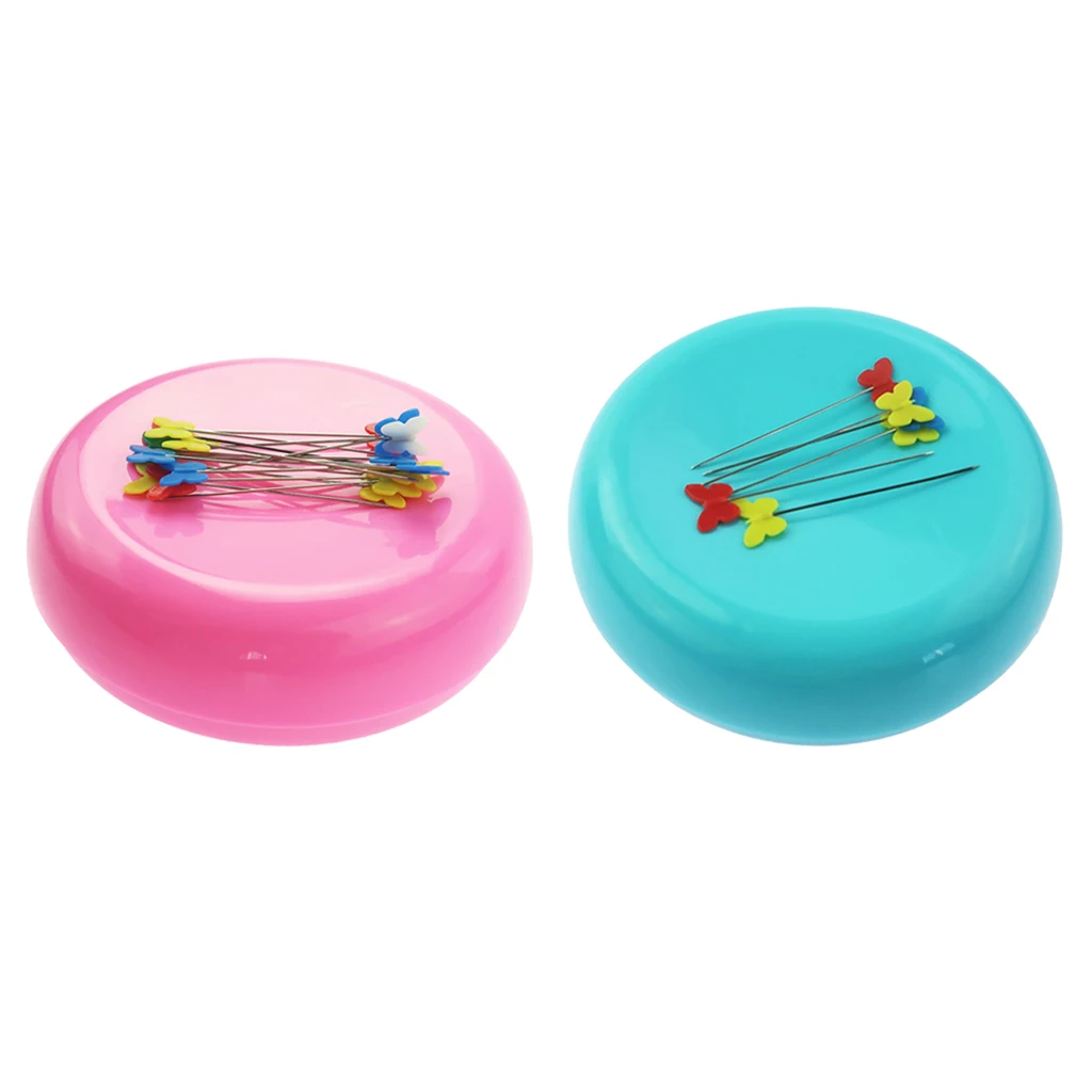 

2 Pieces Plastic Magnetic Sewing Pin Cushion Holder Needle Organizer for DIY Needlework