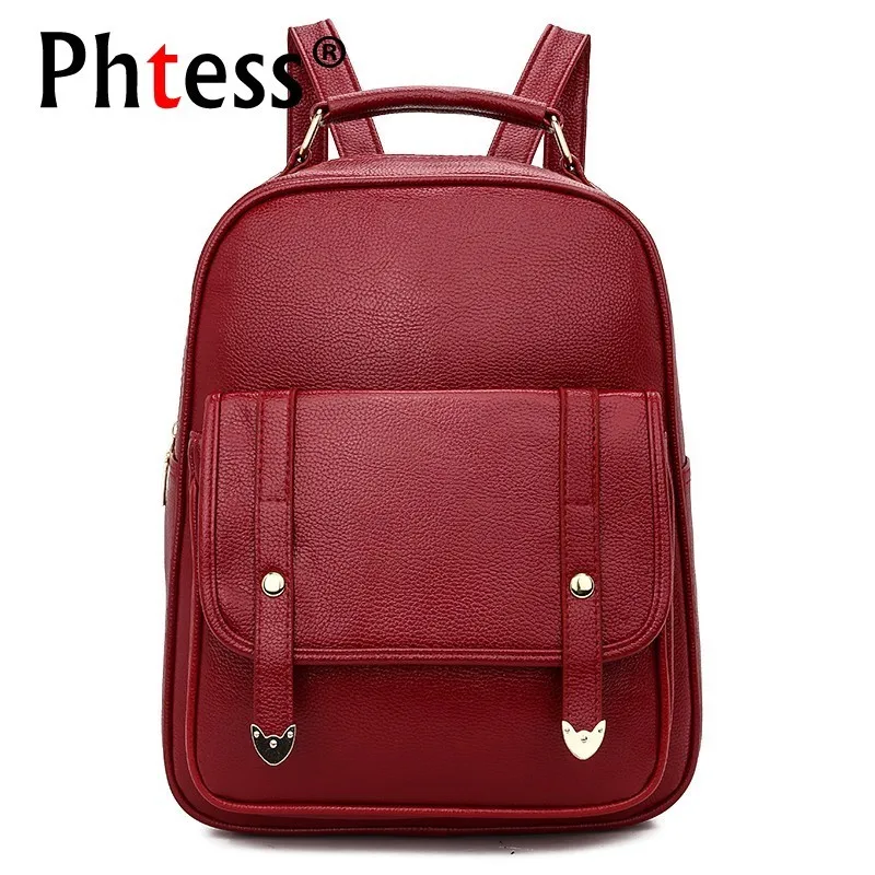 

2019 Women Leather Backpacks High Quality Sac A Dos School Bags For Girls Travel Ladies Bagpack Luxury Designer Rucksacks Female
