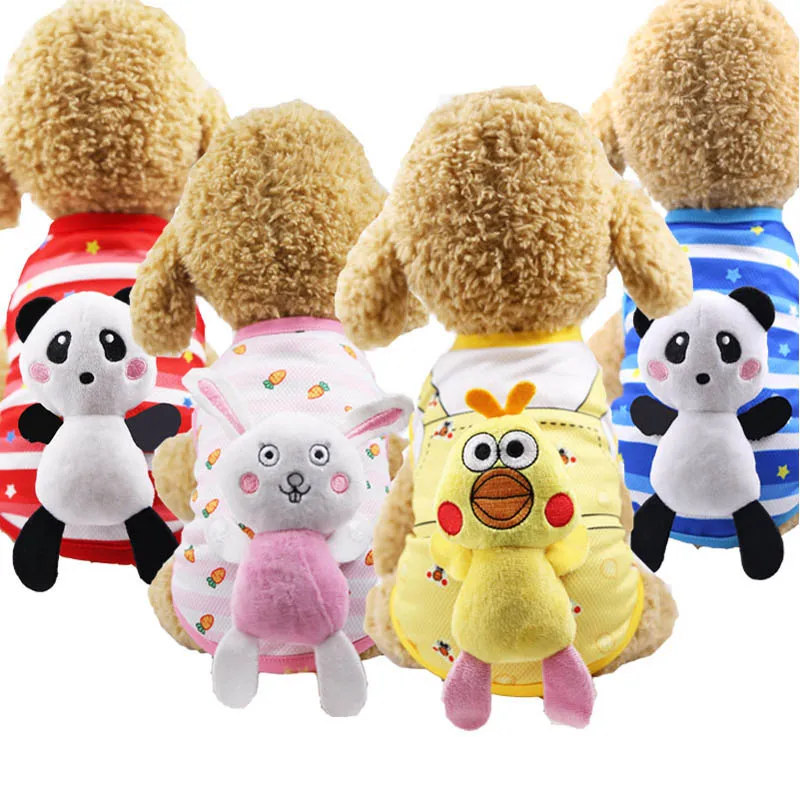 

Cute Cartoon Rabbit/Duck/Panda Detachable Doll Pets Dog Clothes Summer Mesh Breathable Puppy Dogs Vest Tshirt Chihuahua Vests