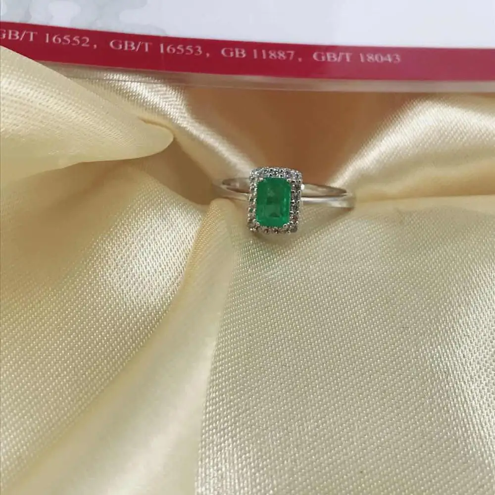 Модные Роскошные природа изумруд обручальные кольца для Для женщин 925 стерлингового серебра кольца женские брендовые ювелирные изделия аксессуары Подарки