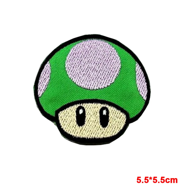 Новое поступление зеленая вышитая нашивка с логотипом SUPER MARIO Iron Sew эмблема 1 UP
