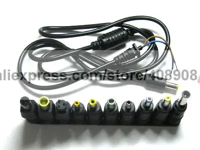 

1 Set 1x10 DC Plugs with Cable for AC Power Adapter Notebook Laptop Universal