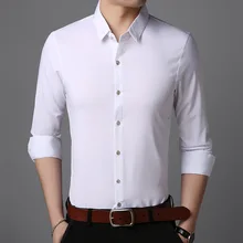 Бренд thoshine Весна Autu Для мужчин рубашки однотонный деловой Формальные Стиль рубашка мужской Смарт Повседневное Топы Дышащий Camisa