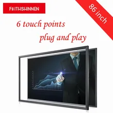 86 дюймов USB 6 сенсорных точек ИК сенсорная рамка без стекла для сенсорных дисплеев Поддержка Windows/Android/Mac/Linux
