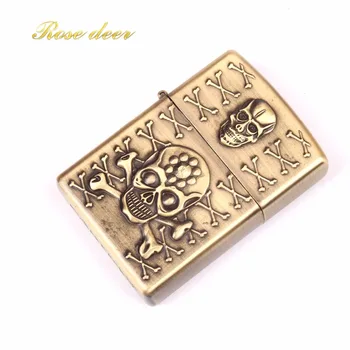 

Fashion Retro Metal Kerosene Oil Lighter Fire Unique Gasoline Windproof Refillable Cigarette Lighter Man Gadgets Best gift