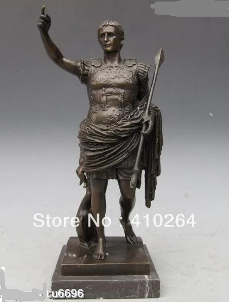 

] Shipping Exquisite Rome Emperor Julius Caesar Augustus Pure Bronze Art Statue discount 30%