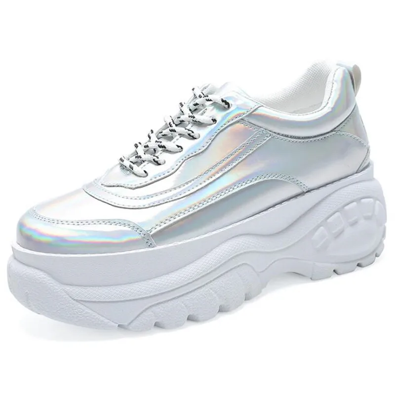

2019 spring, summer autumn fashion women shoes sports new bright wear-resistant tire bottom casual breathable women's shoes