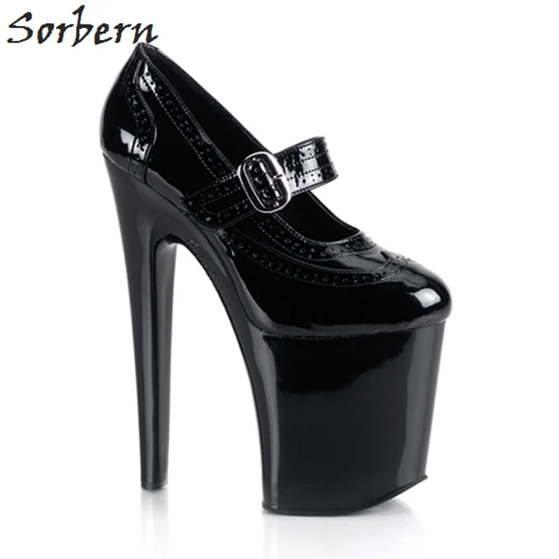 Piste Janes Chaussures Black 10 Mode Dames Talons Sexy clair Bout Pompes Sorbern Cm 2018 Haute Talon Mary Cm 20 Extrême Femme Rond De w5fnCRSPq