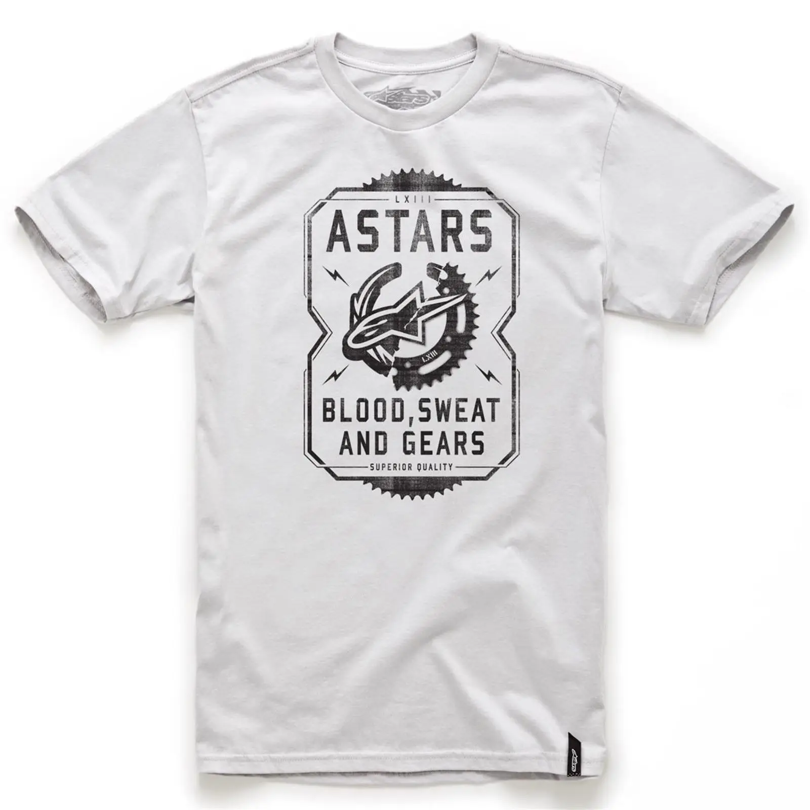 

Alpine Star Men's Short Sleeve T-Shirt Blood Sweat & Gears Tee Light Gray