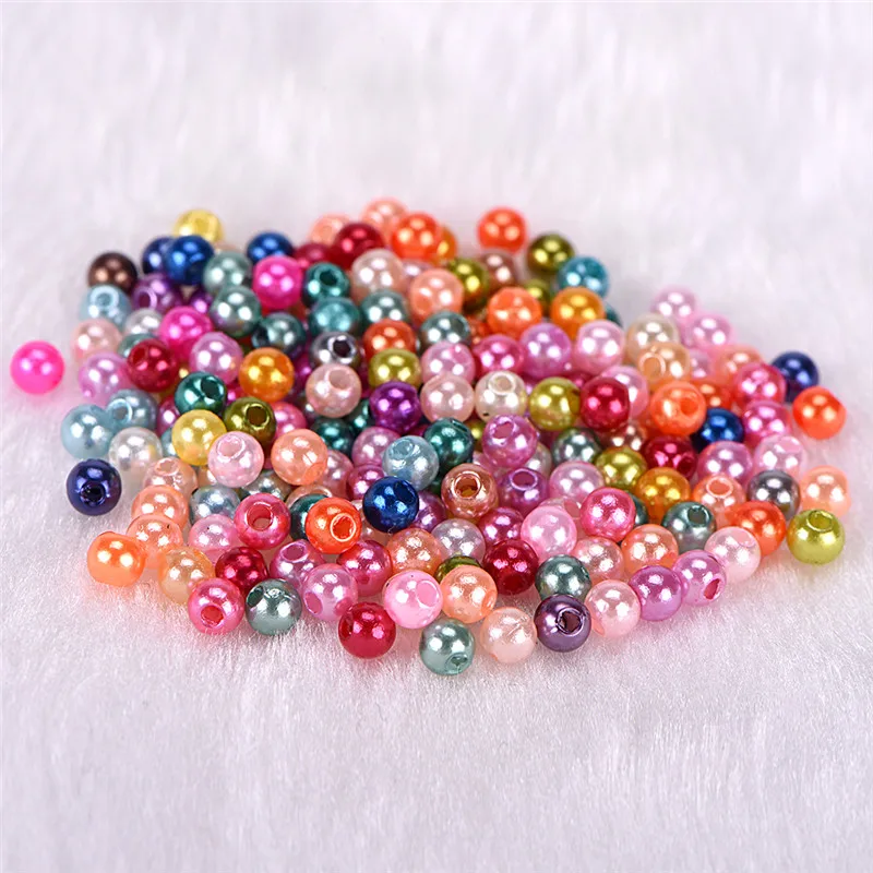 500Pcs Wholesale Mixed Colors 4mm Round Imitation Pearl Beads For