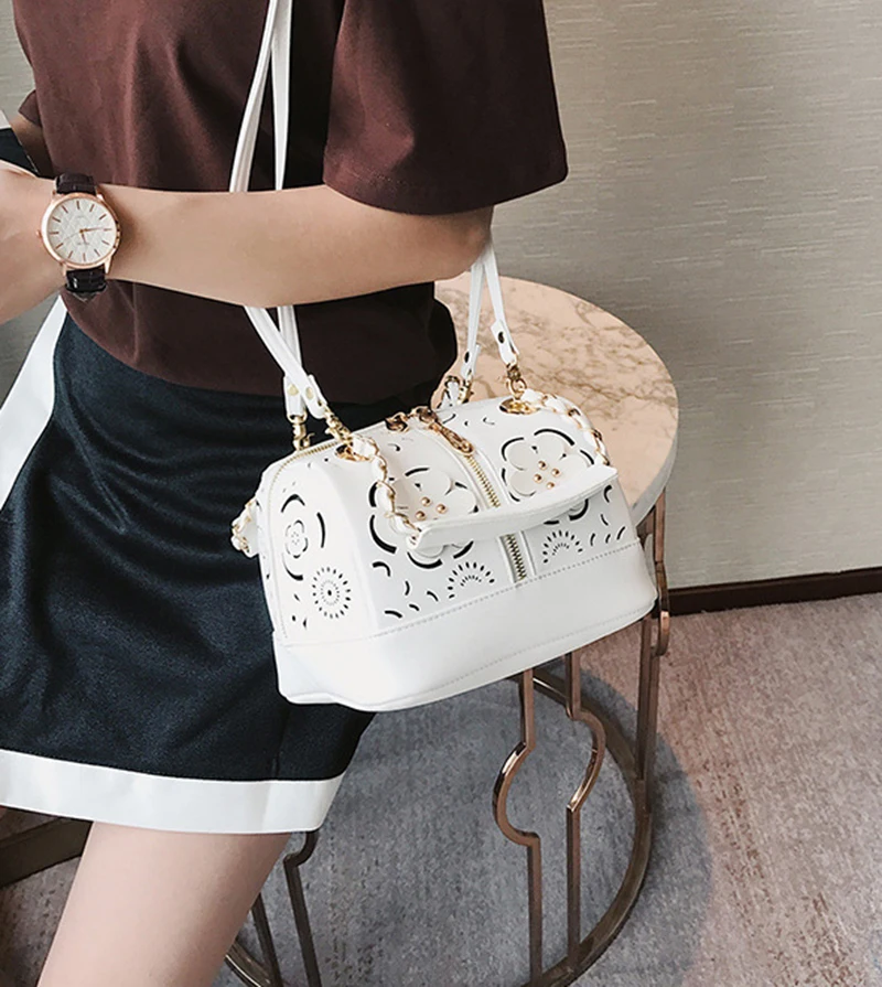 Fashion Women Leather Handbag Hollow Out Female Messenger Crossbody Shoulder Bag Ladies Wild Purse Designer Top-Handle SS7298 (14)