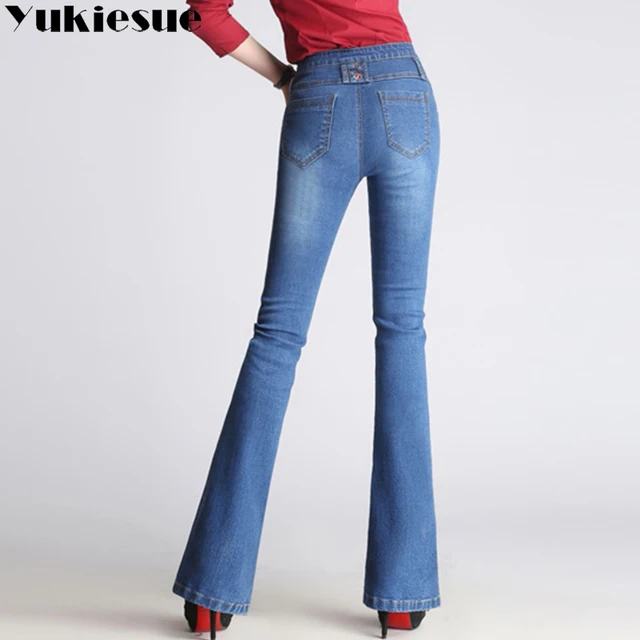 2018 New Women Boot Cut Jeans Long Stretch wide leg Trousers For women jeans women's Autumn Winter Flare Jeans female Big Size 1