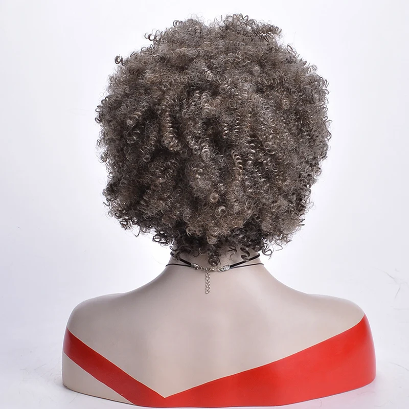 MSIWIGS 14 дюймов афро парик для женщин черный синтетический белый парик африканские американские короткие волосы термостойкие