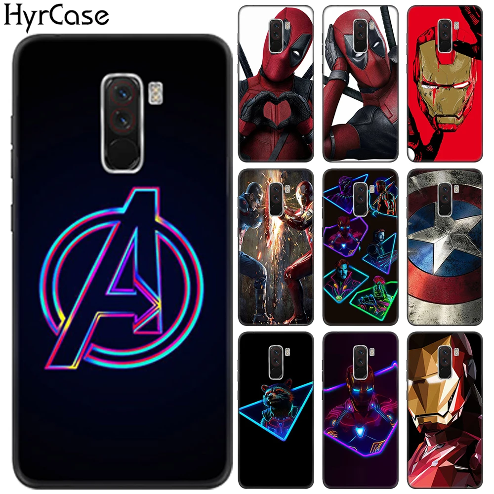 

Spider Iron Man Super Heros Soft TPU Case For Xiaomi Poco F1 Avengers Silicon Phone Back Cover For Coque Xiaomi Pocophone F1