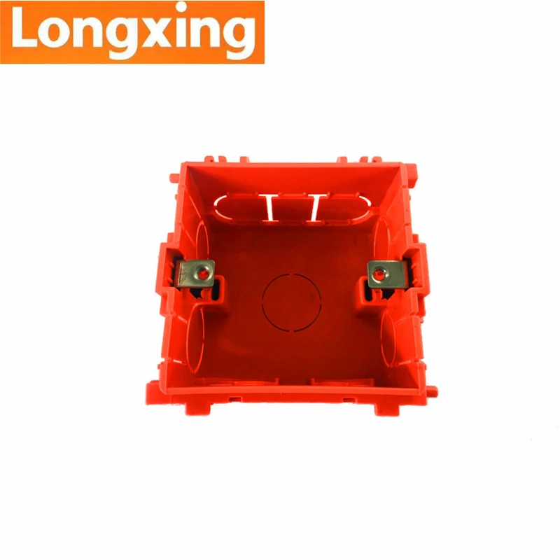 Wholesale 88mm 85mm 53mm Longxing Multifuntion Socket Box Mounting Box Internal Cassette Orange PVC Back Box