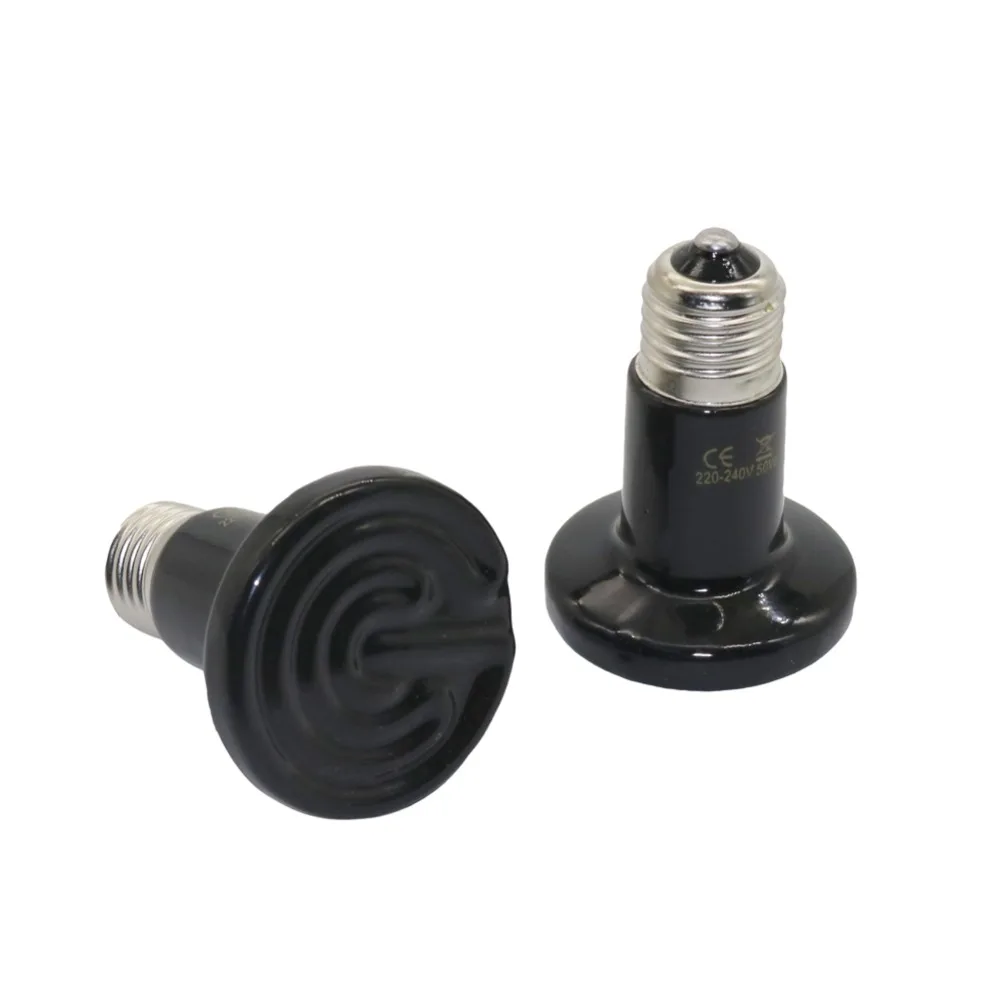 10 Pcs E27 Pet Heating Light 25W 50W 75W 100W Mini Infrared Ceramic Emitter Heat Bulb for Reptile Pet Brooder Lamp reptile heating lamp reptile light bulb reptile lamp bulb
