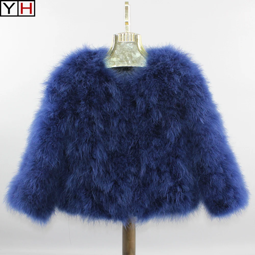 

Hot Sell fashion sexy Ostrich wool turkey fur women coat natural feather short fur jacket winter festival long sleeve coat