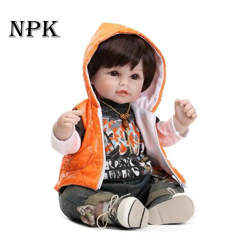 

55cm NPK Handmade Lifelike Reborn Boy Baby Silicone Doll Simulation Kid Sleeping Playmate Toy For Children Birthday Gift