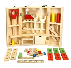 [Best] Деревянные Инструменты для ремонта ребенка плотник строительный инструмент коробка мальчик ролевые игры механик техническое