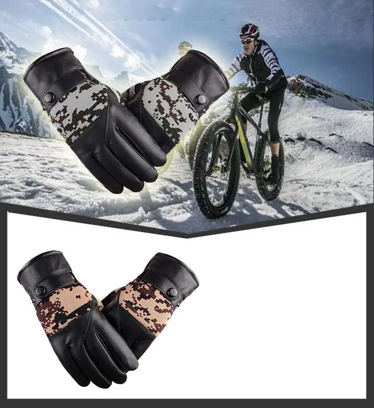 GLV893 Men Winter touch screen font b gloves b font outdoor skiing cycling sports windproof font