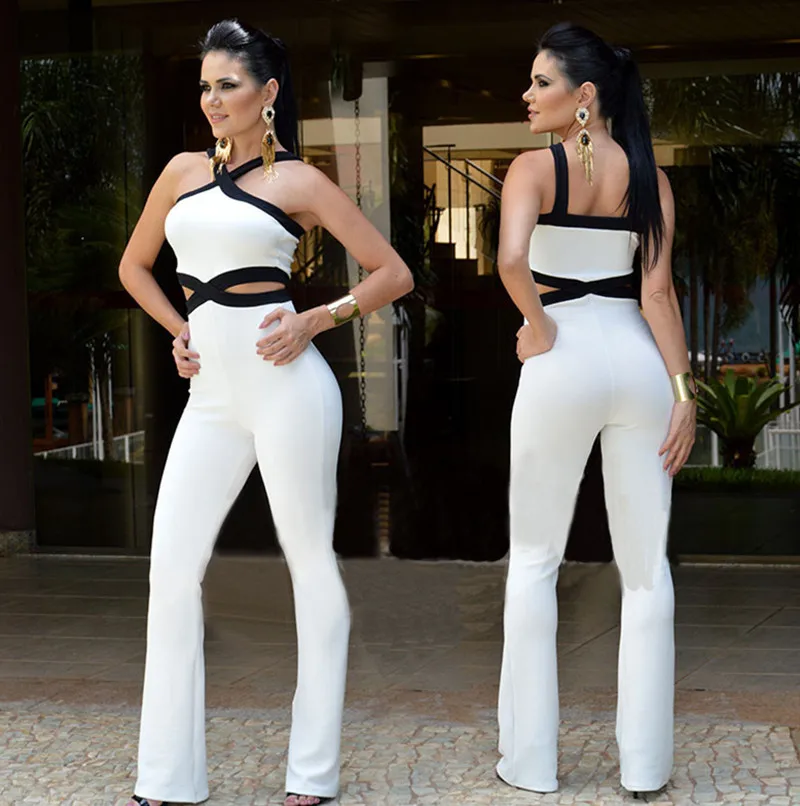 

Vadim Catsuit Bodysuit Cotton Women New Solid Body Feminino Women's Free Shipping 2019 Sexy Jumpsuit Tube Top Ruffled Trousers