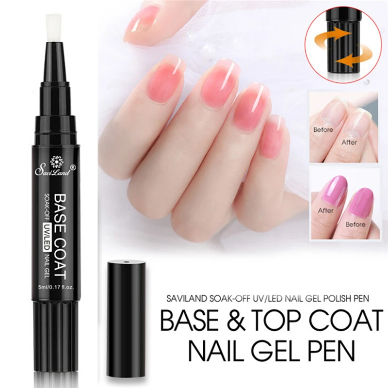5ML 1 Pc 3 In 1 Step Base Coat Gel Nail Gel Pen One Step Nail Gel Polish Protecting Nail Base