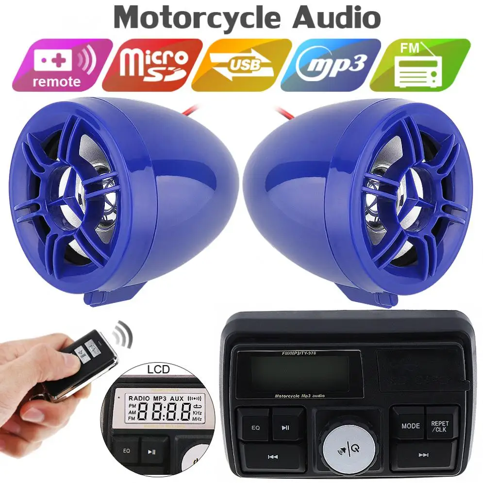 

50W Display Screen Motorcycle Anti-theft Sound MP3 Player Universal 12V Motorbike Security Alarm System