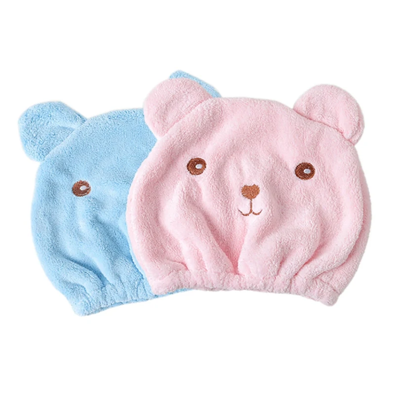 

Water Absorbent Hair Towel Cap Cartoon Cute Bear Wet Hair Quick Dry Hair Towel Cap