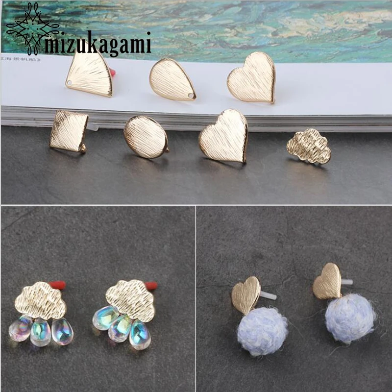 

Elliptical Earrings Clouds Heart Fan Metal Base Earrings Connector 10pcs/lot For DIY Drop Earrings Jewelry Making Accessories
