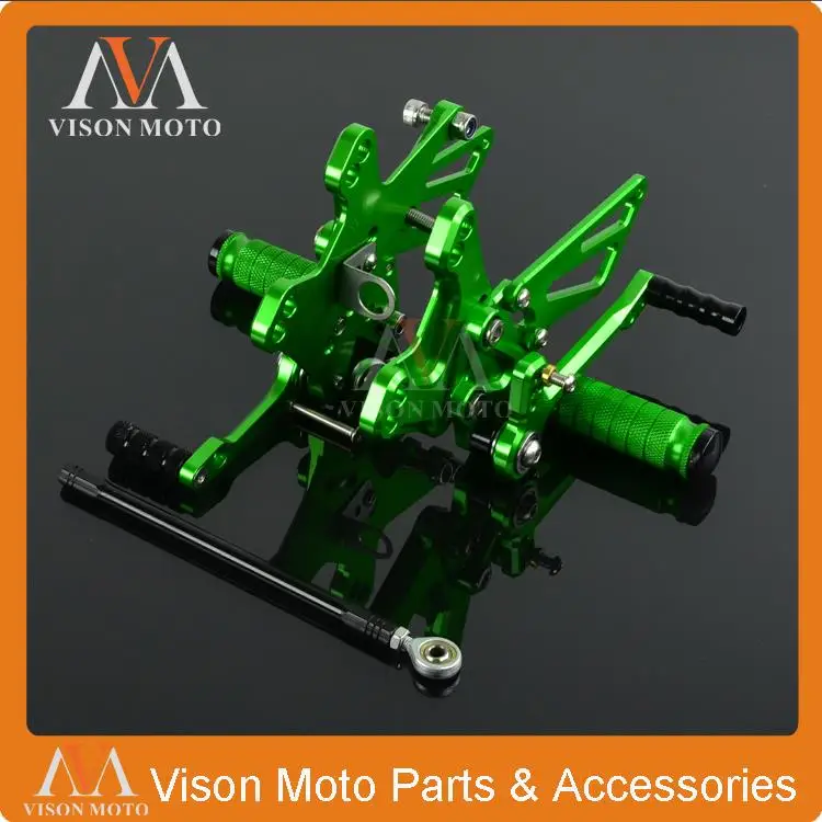 CNC Adjustable Rearsets Foot Pegs Rear Sets For Kawasaki ZX10R 11 12 13