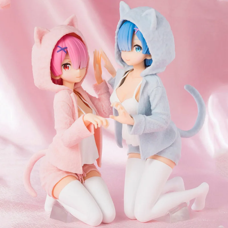 

13cm Re Zero Japanese Anime Figures Re:Life In A Different World From Zero Rem Ram Figure PVC Action Collectible Model Toys Doll