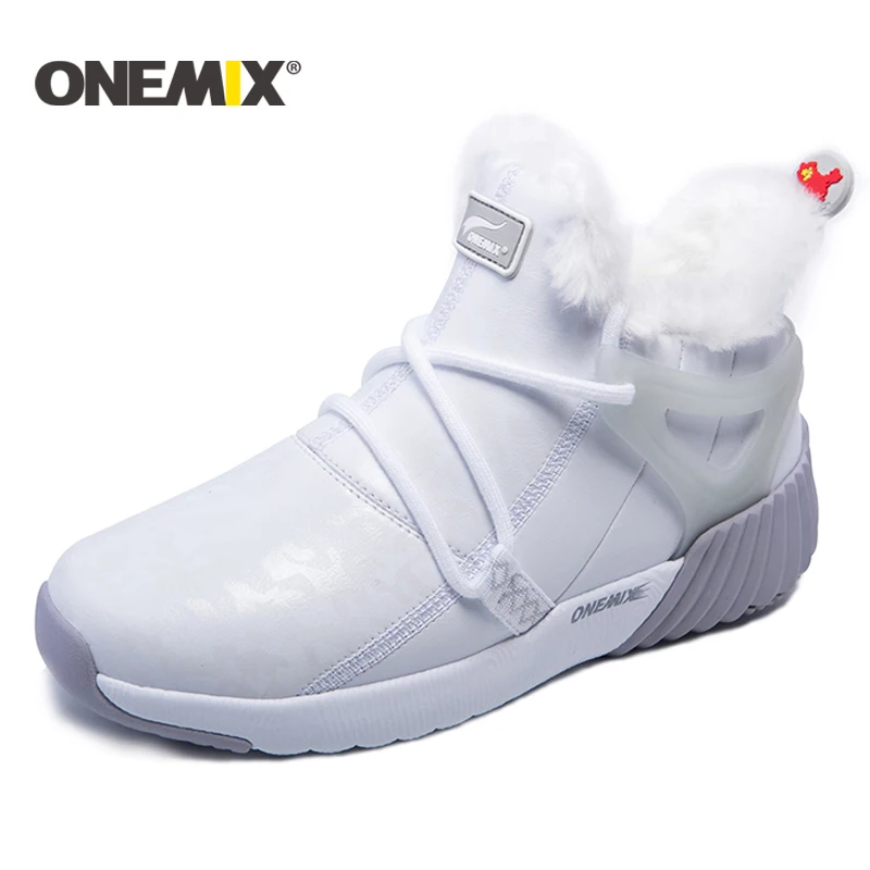 

ONEMIX winter men running shoes men warm snow boots outdoor sport shoes women plush lining warm trekking shoes men sneakers men
