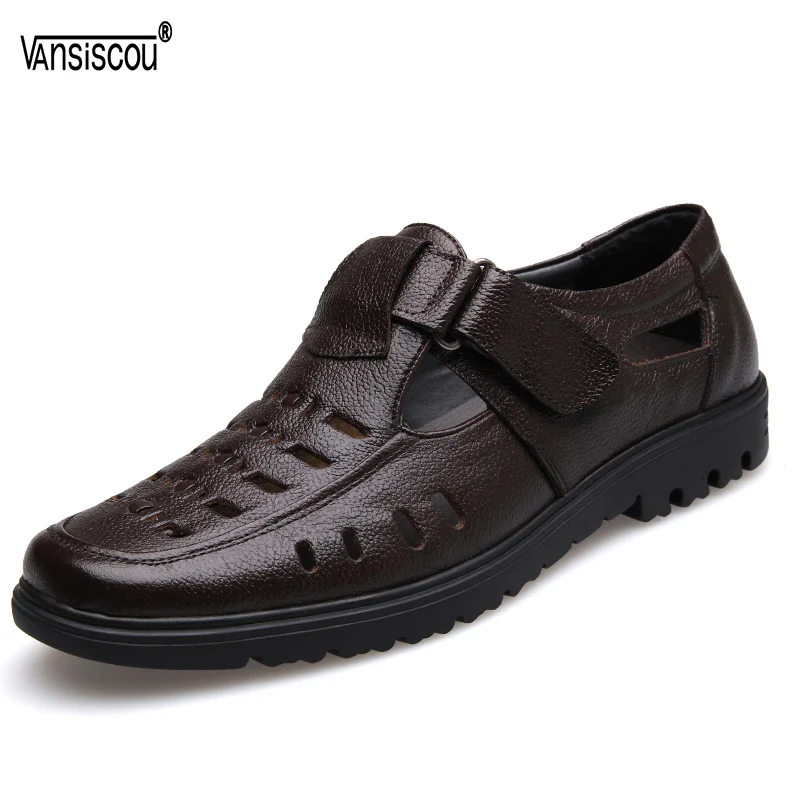 

VANSISCOU Summer Genuine Leather Men Casual Shoes Luxury Brand Male Hollow-Out Breathable Loafers Slip-on Driving Shoe Moccasins