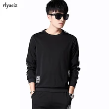 Rlyaeiz Модный Полосатый спортивный костюм мужские спортивные костюмы весна осень комплект мужские свободные толстовки+ повседневные мужские штаны спортивный костюм