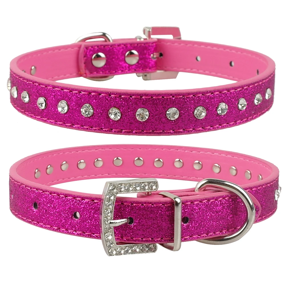 Pet Cat Dog Adjustable Collar Bling Rhinestone Diamond Cat Collars Soft Suede Leather Necklace Pet Accessories Pet Cat Dog Adjustable Collar Bling Rhinestone Diamond Cat Collars Soft Suede Leather Necklace Pet Accessories